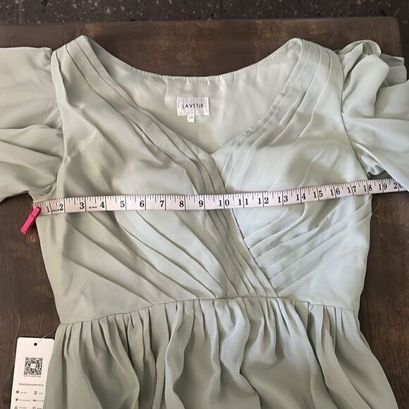 Lacería A-Line V-Neck Half Sleeves Long Chiffon with pockets - Picture 11 of 13